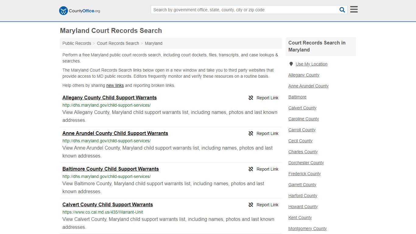 Court Records Search - Maryland (Adoptions, Criminal, Child Support ...